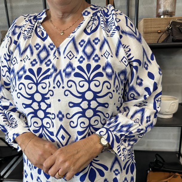 Bluse Marie med print v-neck Lyocell Str. L-XXXXL