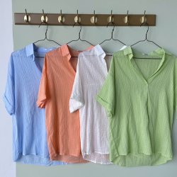 Kortrmet sommer skjorte bomuld str m-xl