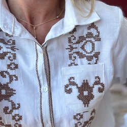 Skjorte Broderi S-XL