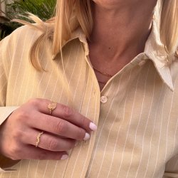 Skjorte Vera med striber lys gul 