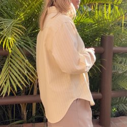 Skjorte Vera med striber lys gul 