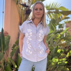 Skjorte top Eva - med broderi 