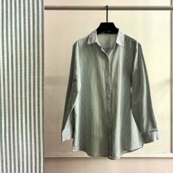 Skjorte Kamma i gr�n med striber XS-XL