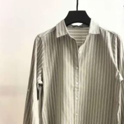 Skjorte Klara - st�vet gr�n strib XS-XXL