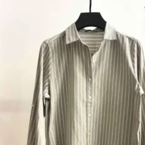 Skjorte Klara gr�n Strib XS-XXL