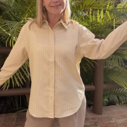 Skjorte Vera med striber lys gul 