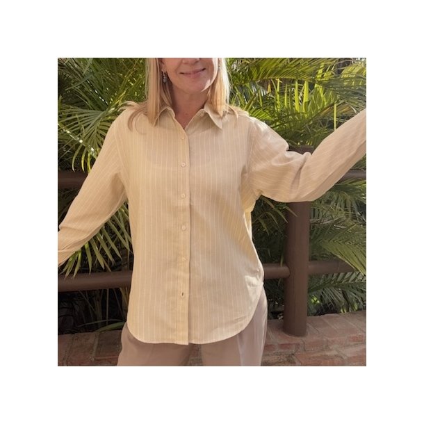 Skjorte Vera med striber lys gul 