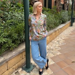 Skjorte med kina krave viskose str. S-XXXL