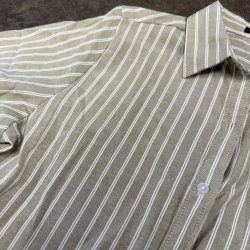 Skjorte Klara - st�vet gr�n strib XS-XXL