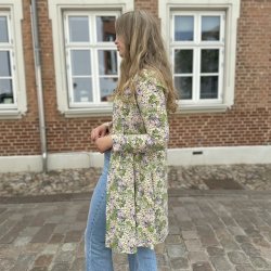 Skjortekjole med blomster MINT viskose str. S-XL