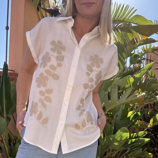 Skjorte top Eva - med broderi 
