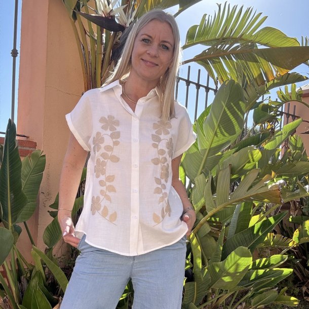 Skjorte top Eva - med broderi 