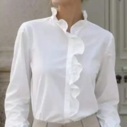 Skjorte med fl�se kant Elina, str. s-xl