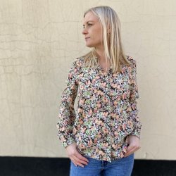 Skjorte Sarah pastel flower 100% viskose S-L