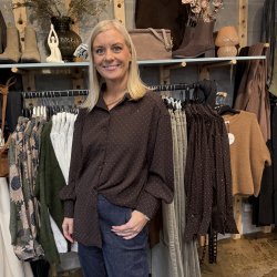 Skjorte Mocca med simili - S-XL