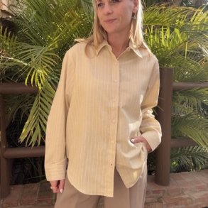 Skjorte Vera med striber lys gul 