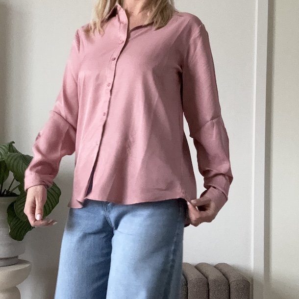 Skjorte pretty rose viskose miks str XS-XXL
