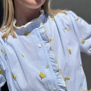 Lemon Stripe Skjorte