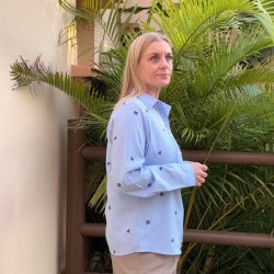 Skjorte broderi XS-XXL