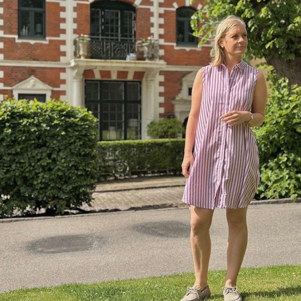 Skjorte kjole Ditte - bomuld str M-XXL