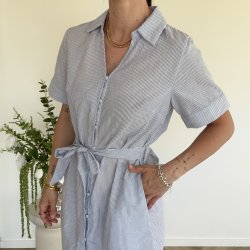 Skjortekjole Freja med bindeb�nd