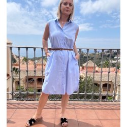 Skjortekjole ANNA med blte bomuld str. S-XL