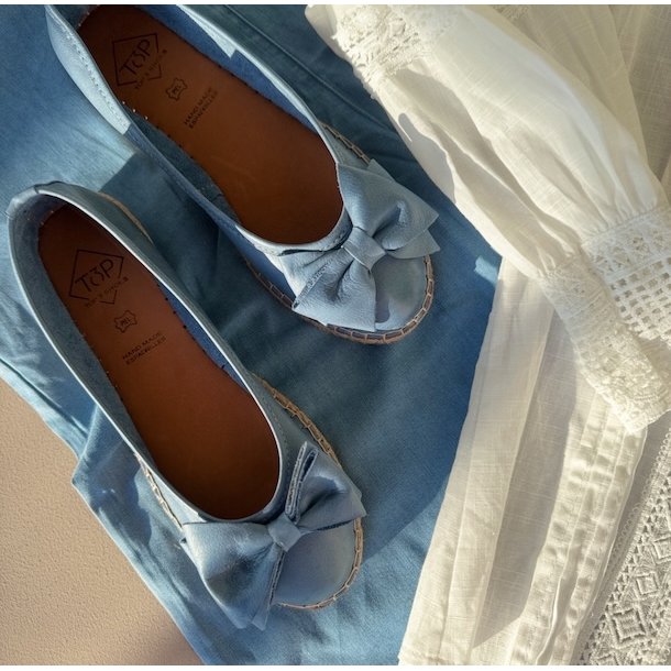 Espadrillos BOW soft med bast BL skind str. 36-41