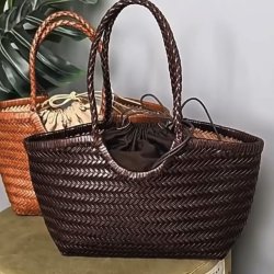 Skuldertaske flettet Skind 