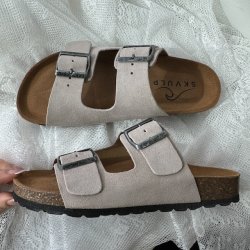 Biosandal Skvulp lys sand ruskind
