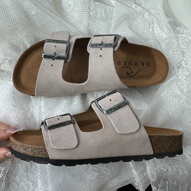 Biosandal Skvulp lys sand ruskind