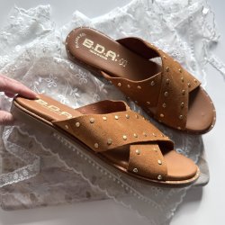 Sandal Aura cognac - ruskind str 36-41