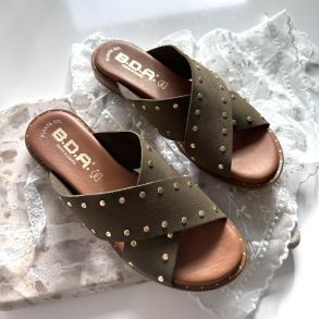 Sandal Aura Oliven - ruskind str 36-41