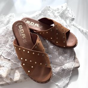 Sandal Aura cognac - ruskind str 36-41