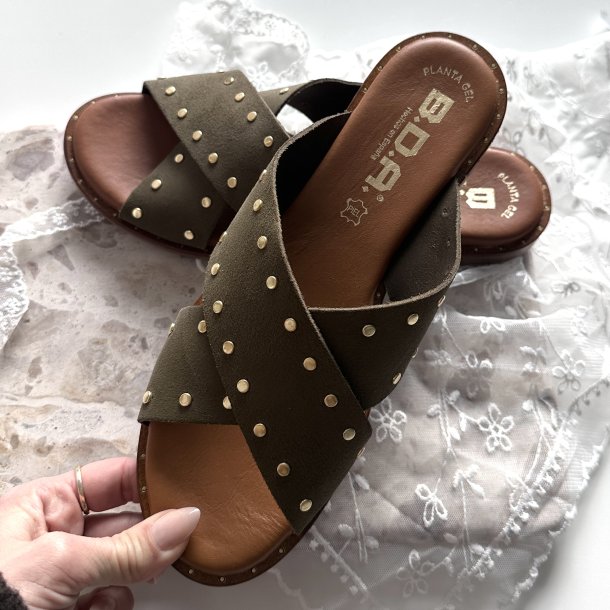 Sandal Aura Oliven - ruskind str 36-41