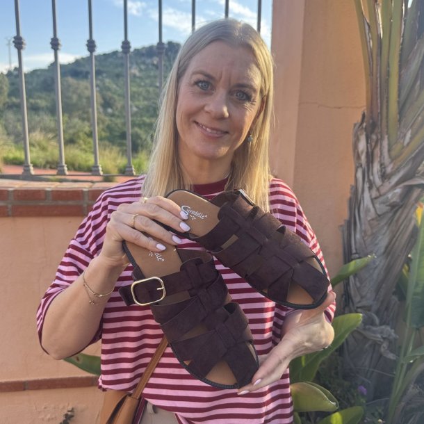 Slip on Marlu sandal brun - str. 36-41