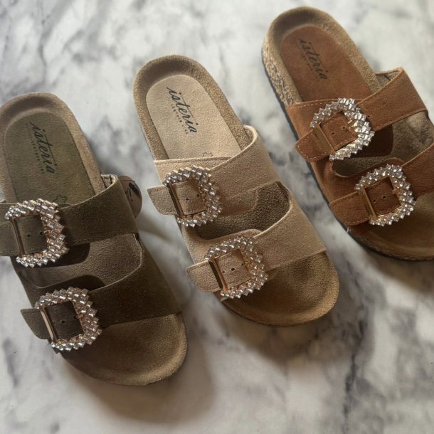 sandal PIEL oliven skind str. 36-41