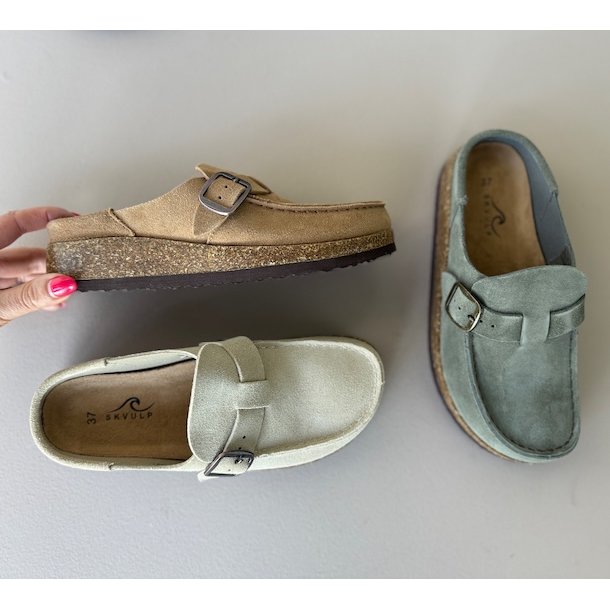 Slipper med spnde ruskind str. 36-41