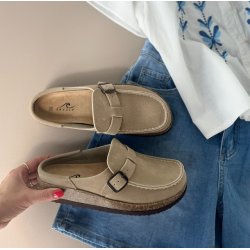 Slipper med spnde ruskind str. 36-41