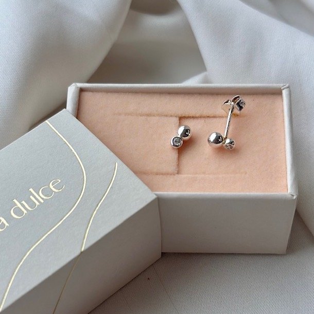 restikker Two bobbels &amp; stones sterling slv