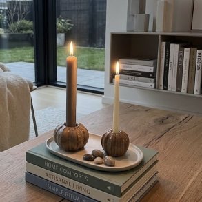 Keramik gr�skar til lys kertelys el. kronelys