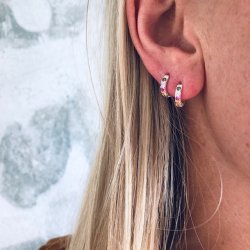 Creol lille slv m. pastel zirkonia 