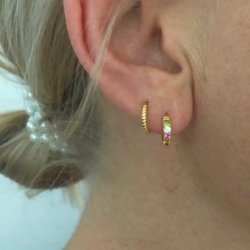 Hoops - Twisted small Forgyldt slv