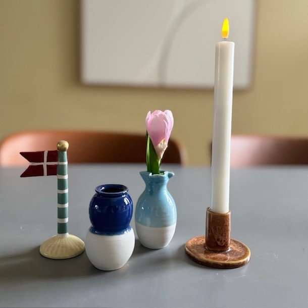 Vase Mini keramik half glace 6-8 cm