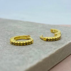 Ronja hoops - oliven zirkonia forgyldt