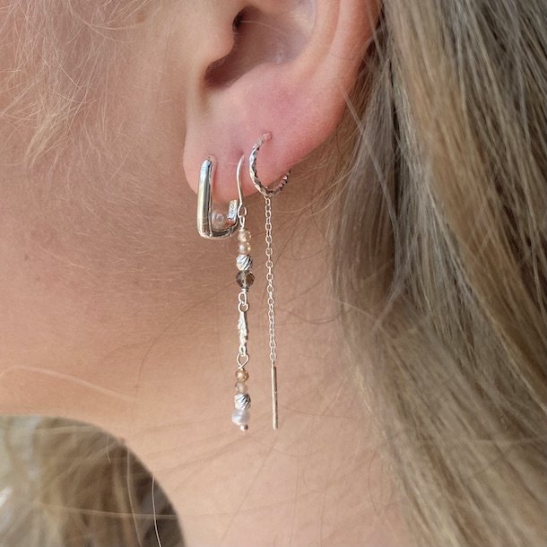 Hoops DIAMOND CUT 10 mm sterling slv