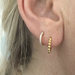 hoops multi dot stor - forgyldt slv