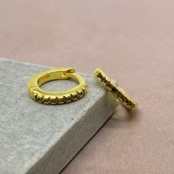 Ronja hoops - oliven zirkonia forgyldt