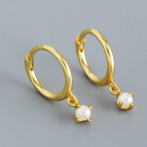 Hoops Monica pearl forgyldt slv