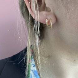 Juli hoops m. zirkonia forgyldt slv