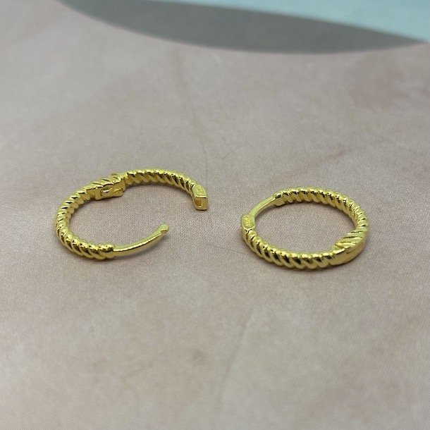 Chunky twirl hoops - Stor forgyldt
